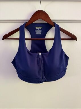 tek gear Royal Blue Front-Zip Racerback Sports Bra